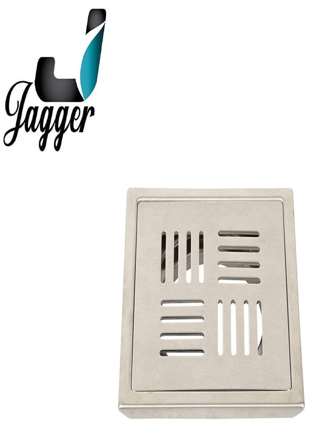 JAGGER شبكة تصريف مياه الحمام المربعة المصنوعة من الفولاذ المقاوم للصدأ من JAGGER DJ3004 مع غطاء بدون فتحة لتصريف مياه الأرضيات للمنزل/الحمام سهلة التنظيف ومنع الانسداد (شبكة تصريف المياه). - Image 2